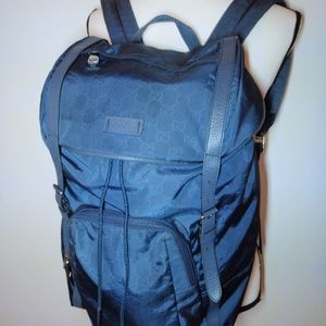 Authentic Gucci Guccissima Blue Large Backpack